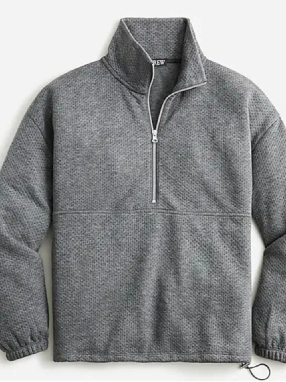 J.Crew Women's Terry Half-Zip Sweatshirt Grey Size XL